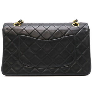 Chanel Lambskin Shoulder 25 Black Chain Matelasse Bag